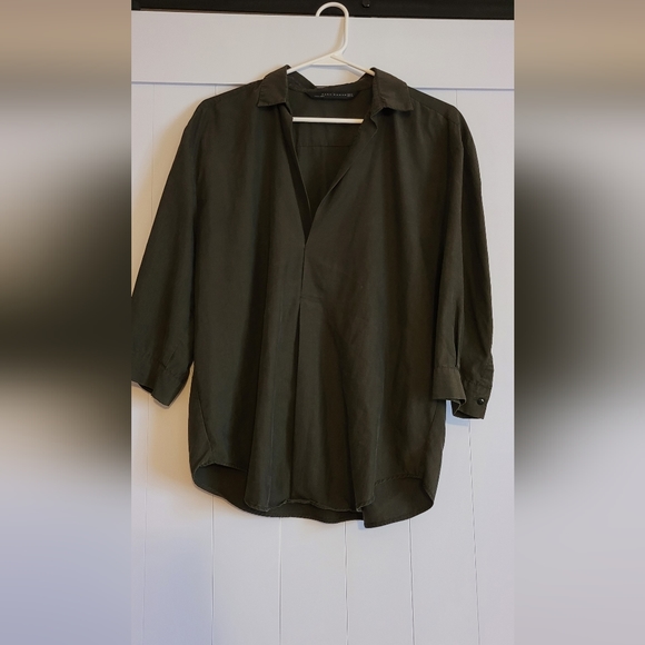 Zara Tops - Zara Woman collared green 3/4 sleeve womens top  Size: M